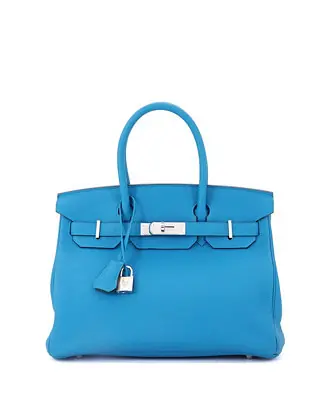 Exclusive Pre-Owned Hermes Birkin 30 Handbag Verso Togo with Palladium Hardware