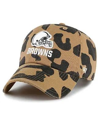 Women's Tan Cleveland Browns Rosette Clean Up Adjustable Hat Genuine