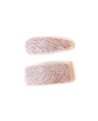 Warranty Included Pastel Faux-Fur Hair Clip Two-Piece Set