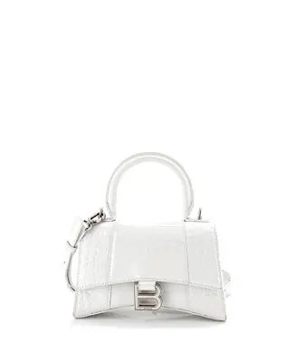 XS Hourglass Top Handle Bag Embossed Leather Buy Direct