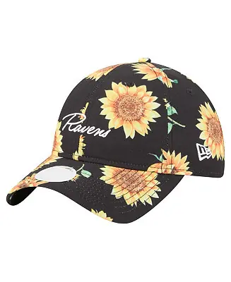 Seasonal Sale Women's Black Baltimore Ravens Adventure Sunflower 9TWENTY Adjustable Hat