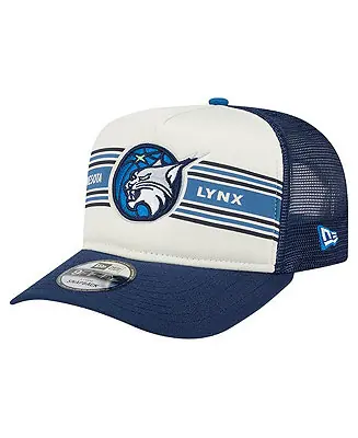 Limited Edition Men's and Women's White/Navy Minnesota Lynx Banner Foam Front 9FIFTY A-Frame Adjustable Trucker Hat
