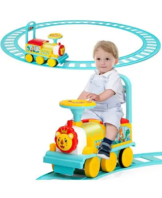 Warranty Included 6V Electric Kids Ride On Car Toy Train with 16 Pieces Tracks