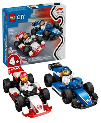City F1 Williams Racing and Haas F1 Race Cars Building Toy 60464, 92 Pieces Luxury