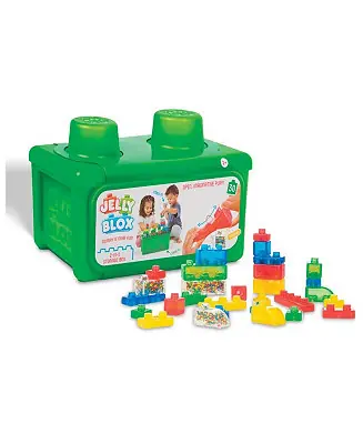 Professional Grade Jelly Blox Stash 'N Stack Blocks in 2-in-1 Storage Set