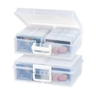 2 Pack Extra Large 4" x 6" Photo and Embellishment Craft Keeper with 16 cases, Clear Low Price