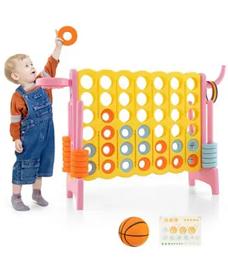 Save Now 4-in-a-Row Connect Game with Basketball Hoop and Toss Ring