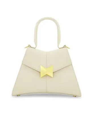Don’t Miss Out Gold Hardware Detail Angular Top Handle Small Leather Handbag