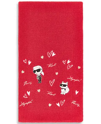 Buy Online Women's Embroidered Karl Hearts Scarf