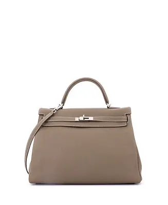 Original Kelly 35 Handbag Grey Togo with Palladium Hardware