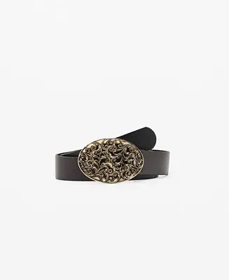 Today Only Women's Engraved Buckle Leather Belt