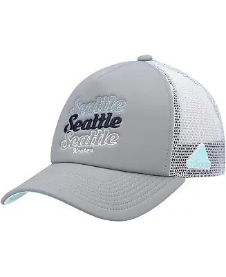 Low Price Women's Gray, White Seattle Kraken Foam Trucker Snapback Hat