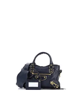 Low Price Mini City Classic Metallic Edge Bag Leather