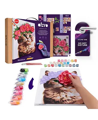 OKTO Air-Dry Clay 3D Painting Kit – Kit a Cat in a Flower Crown (11.8 x 15.7 in) Buy Today