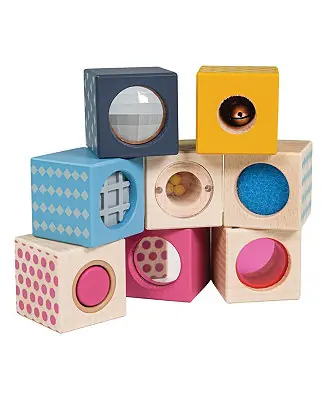 Bigjigs Wooden Sensory Blocks - Set of 8 Original