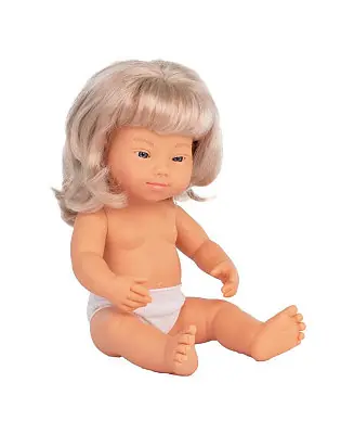 Direct From Manufacturer Doll with Down Syndrome - Blonde Girl 15"