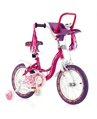 14 Inch Kids Bike with Doll Seat and Removable Training Wheels for 3-7 Years Old Grab Now