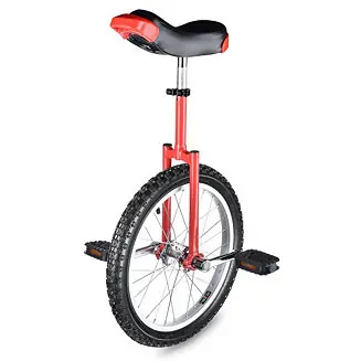 Fresh Stock 18 In Wheel Outdoor Unicycle Skid-proof Tire Fitness Bicycle Balance Training for Adults Teenagers Kids, Red