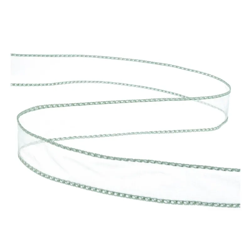 Wholesale Pale Blue Wire Edge Organza Ribbon 25mm x 3m