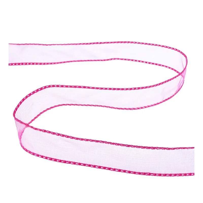 Hot Pink Wire Edge Organza Ribbon 25mm x 3m Express Delivery