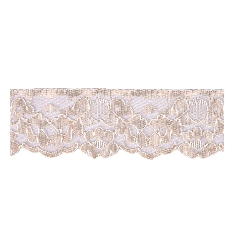 Beige 35mm Floral Nylon Lace Trim by the Metre Free Shipping
