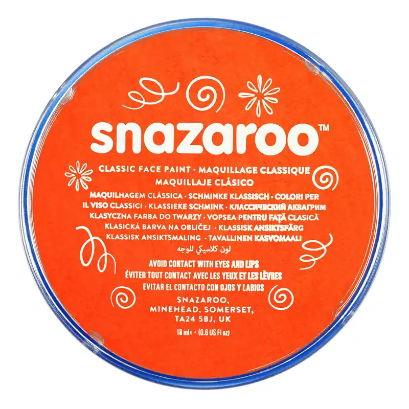 Snazaroo Dark Orange Face Paint Compact 18ml Warranty Included