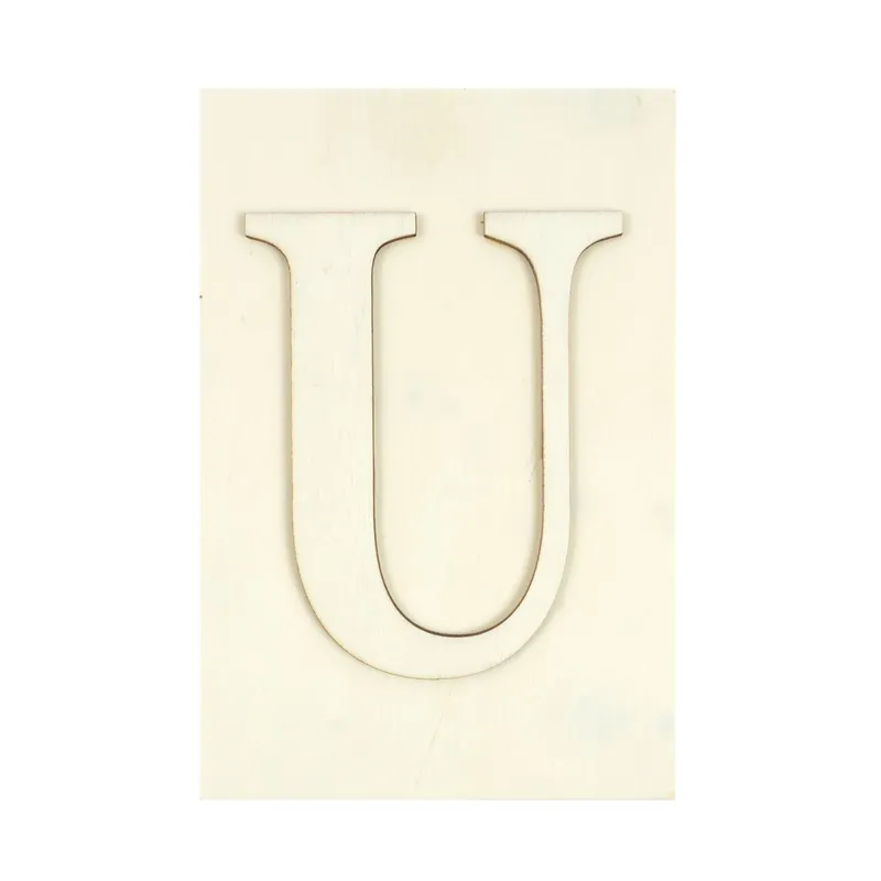 Wooden Letter U Plaque 10cm x 15cm Save Now