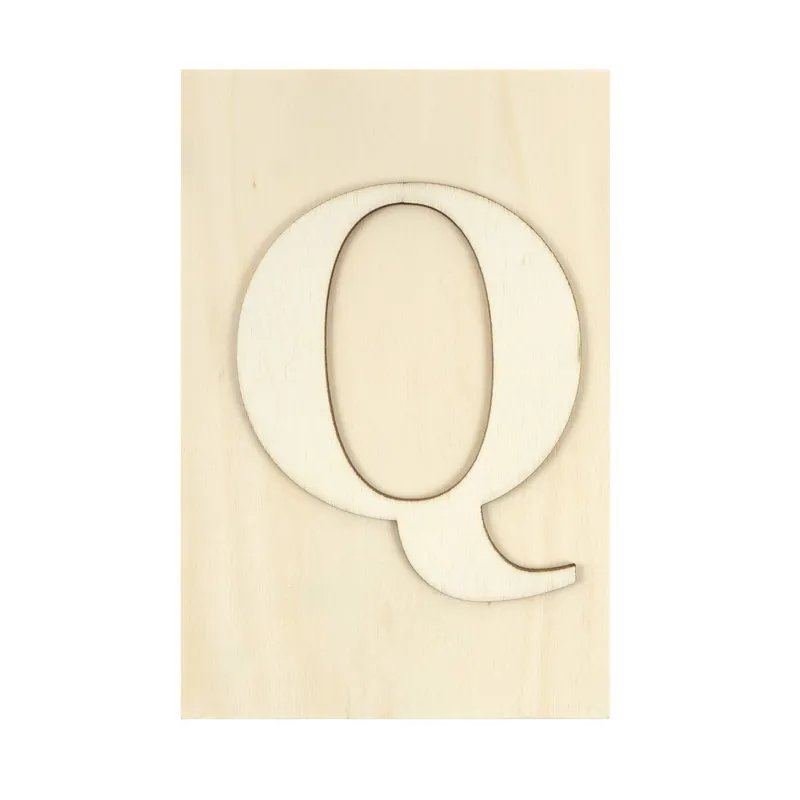 Wooden Letter Q Plaque 10cm x 15cm Best Choice