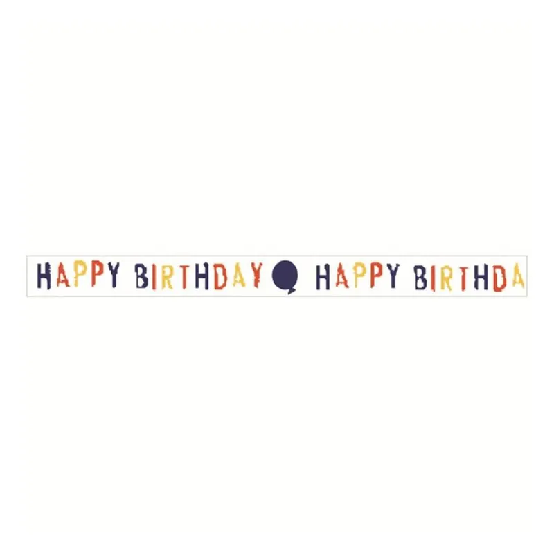 Blue Happy Birthday Balloons Ribbon 6mm x 4.5m Flash Sale