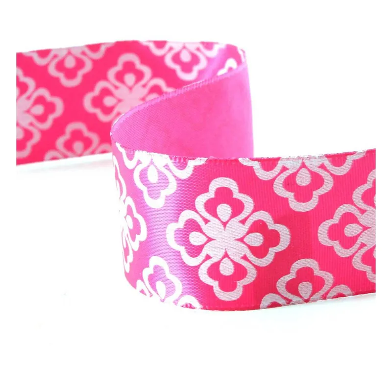 Cheap Pink Diamond Mosaic Satin Ribbon 25mm x 4m
