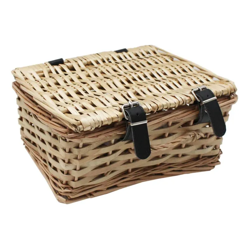 Small Brown Wicker Hamper 26cm x 21cm x 13cm Flash Sale