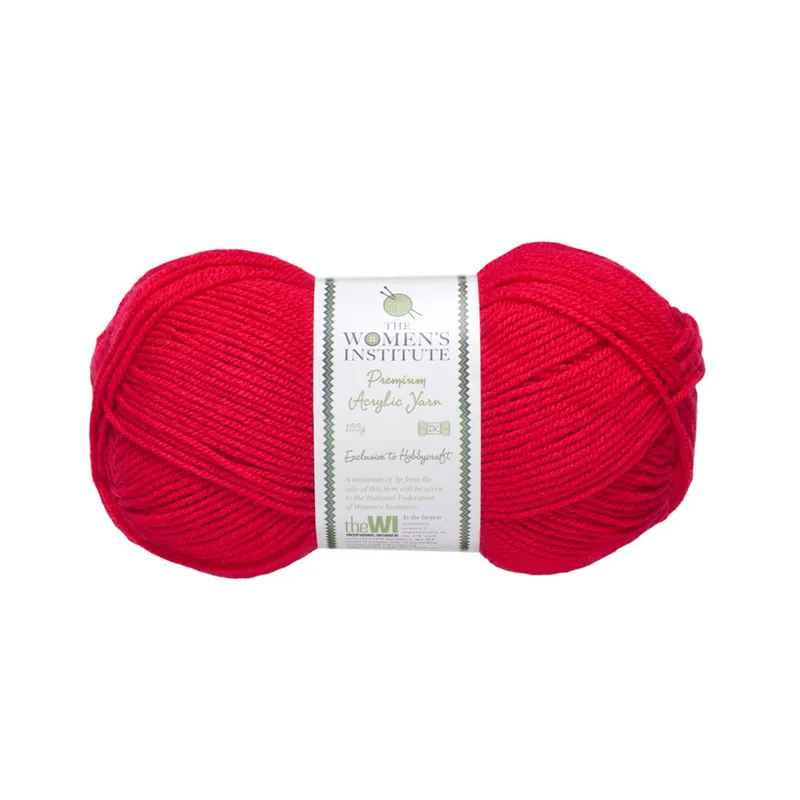 Free Returns Women's Institute Red Premium Acrylic Yarn 100g
