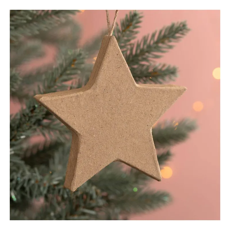 Bulk Order Mache Hanging Star Decoration 10cm