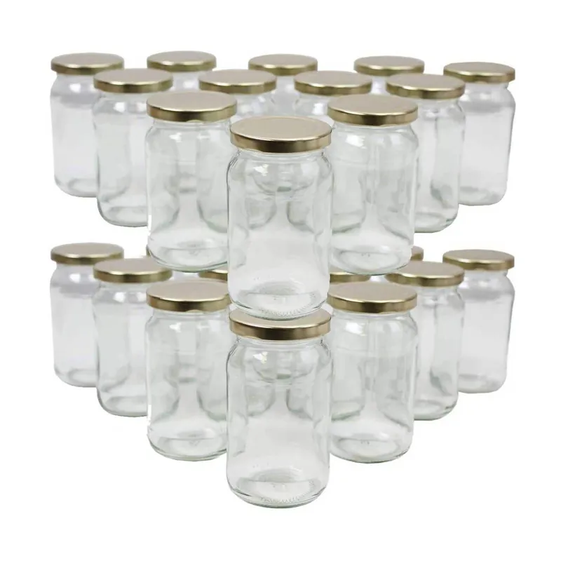 Worldwide Shipping Round Glass Jar 380ml 24 Pack Bundle