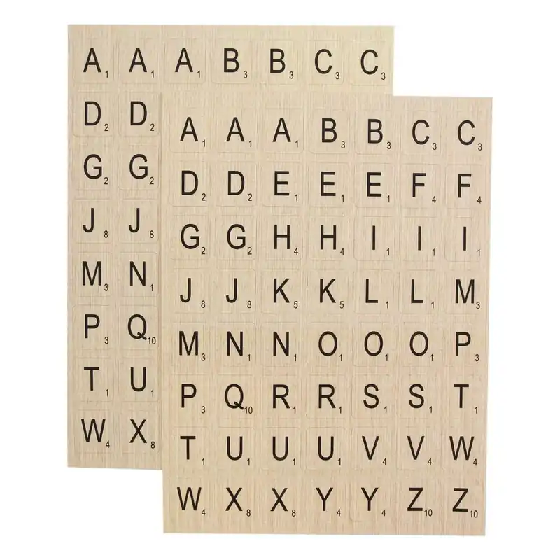 Time-Limited Wood Effect Alphabet Stickers 112 Pack