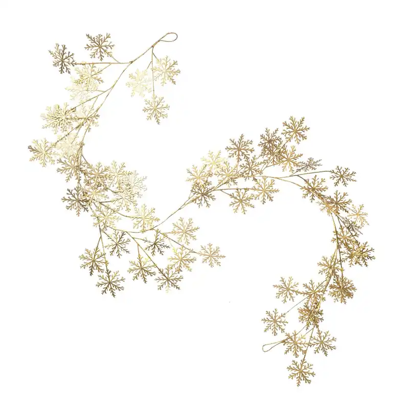 Save Now Metallic Gold Snowflake Garland 1.8m
