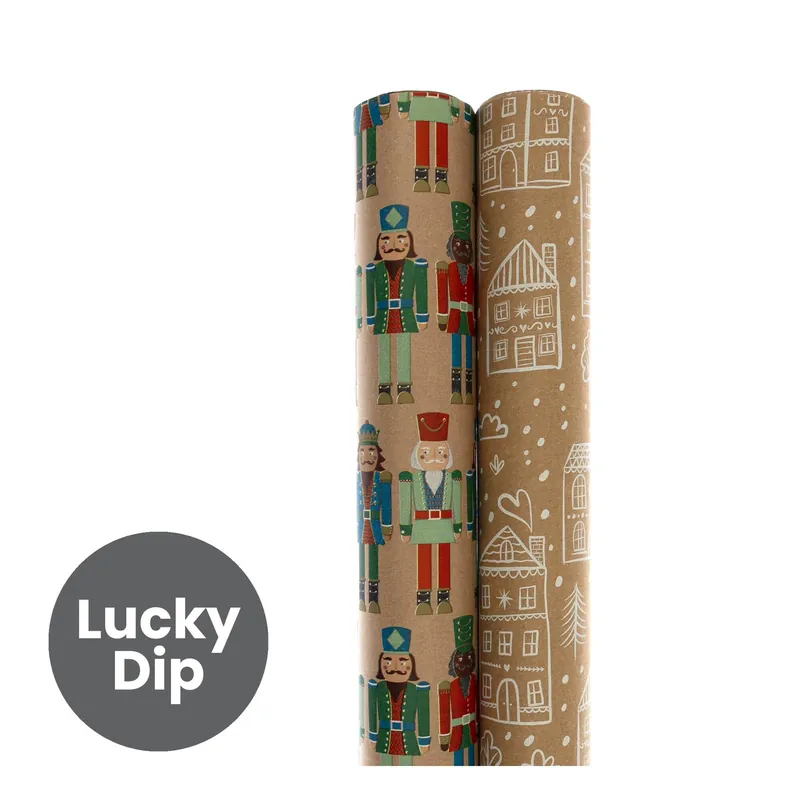 Assorted Kraft Christmas Wrapping Paper 70cm x 3m Holiday Sale