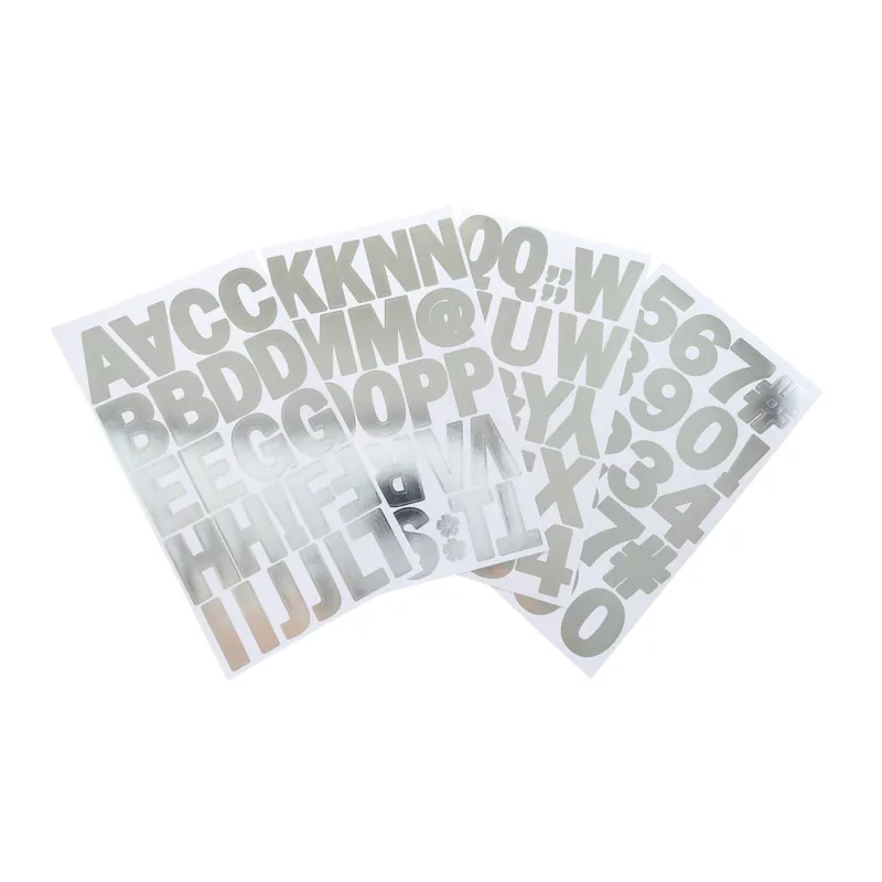 Budget Silver Vinyl Letter Stickers 86 Pack
