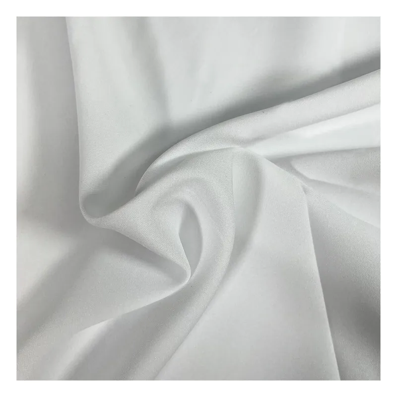 Hot Deal White Polyester Bi-Stretch Fabric by the Metre