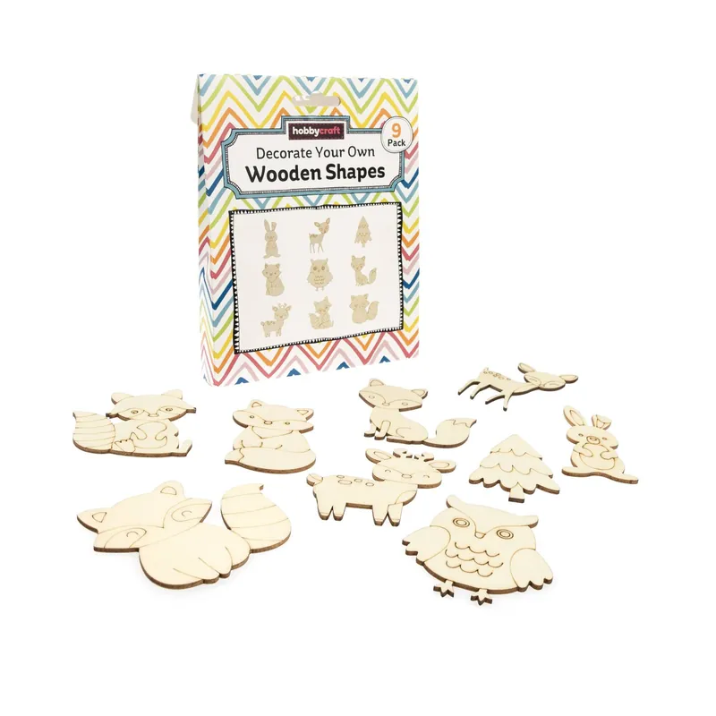 Decorate Your Own Woodland Animal Wooden Shapes 9 Pack Buy Direct