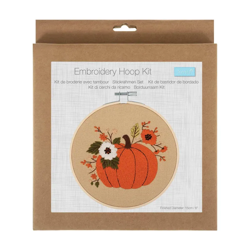 Same Day Shipping Trimits Pumpkin Embroidery Hoop Kit