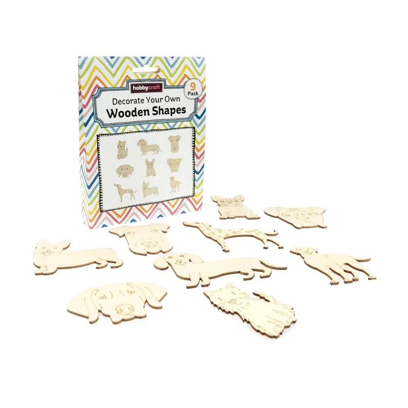 Decorate Your Own Dog Wooden Shapes 9 Pack Free Returns