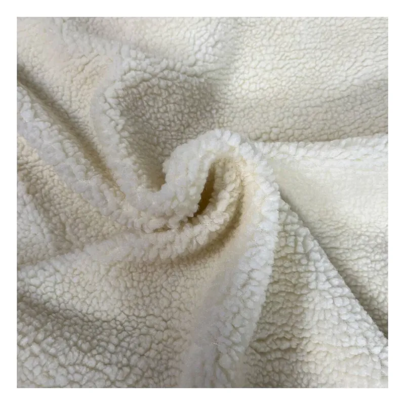 Cream Faux Sheepskin Sherpa Fabric by the Metre Get Yours