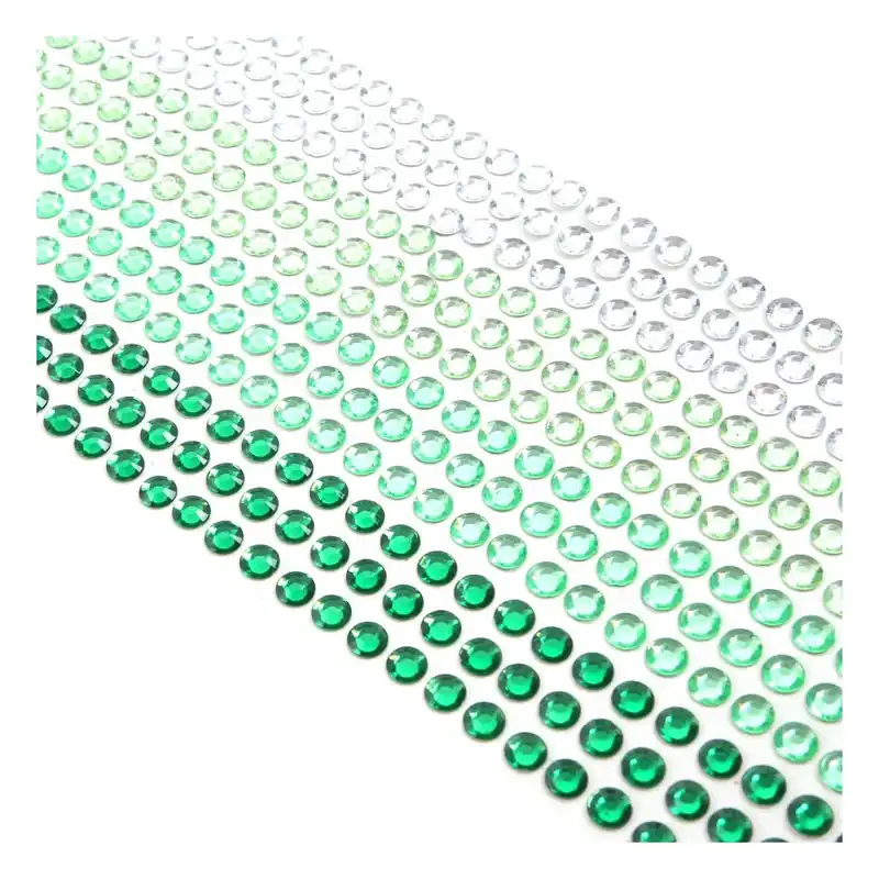 Mixed Green Adhesive Gems 6mm 504 Pack Instant Buy