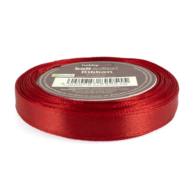 Grab Now Red Satin Ribbon 9mm x 15m