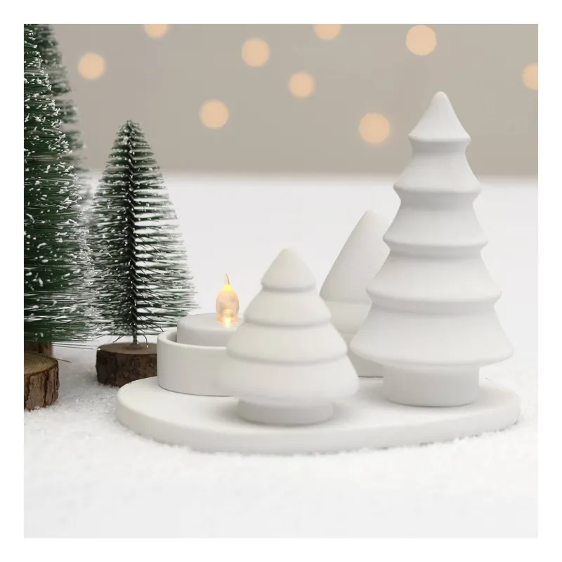 Trusted Brand Ceramic Tree Scene Tealight Holder 14.5cm