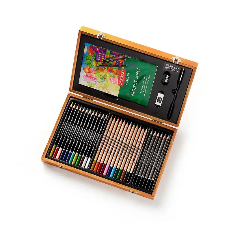Derwent Academy Art Pencils Wooden Box Set Super Sale