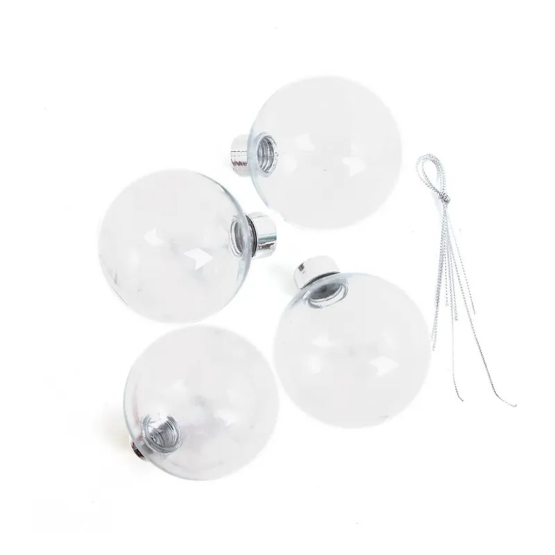 Price Drop Hanging Fillable Baubles 8cm 4 Pack