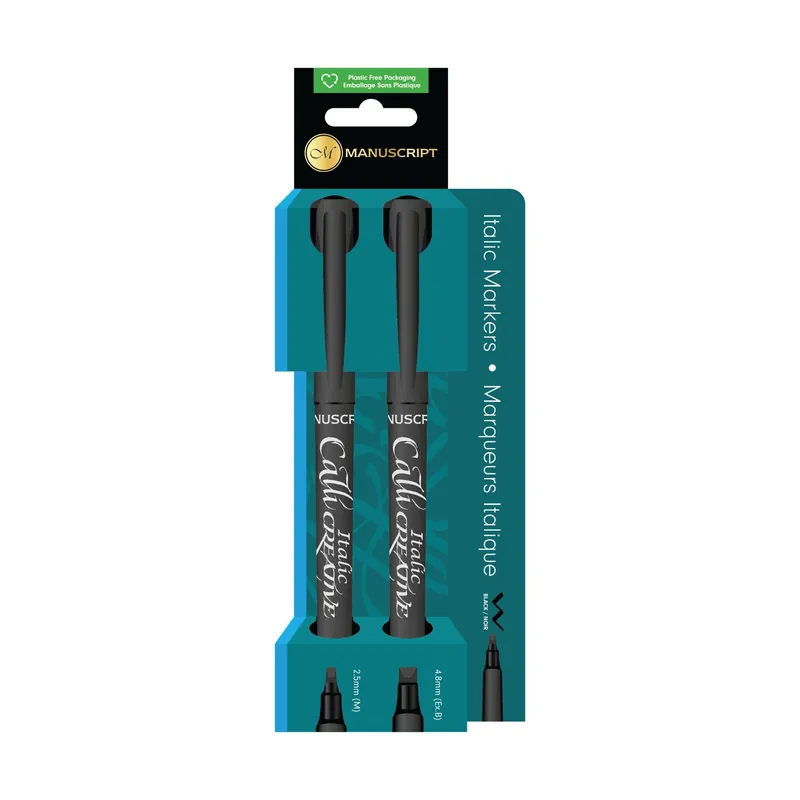 Manuscript Italic Black Marker 2 Pack Hot Deal