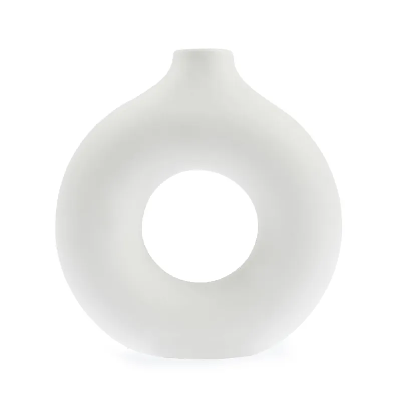 Today Only Ceramic Round Vase with Hole 13cm x 14cm